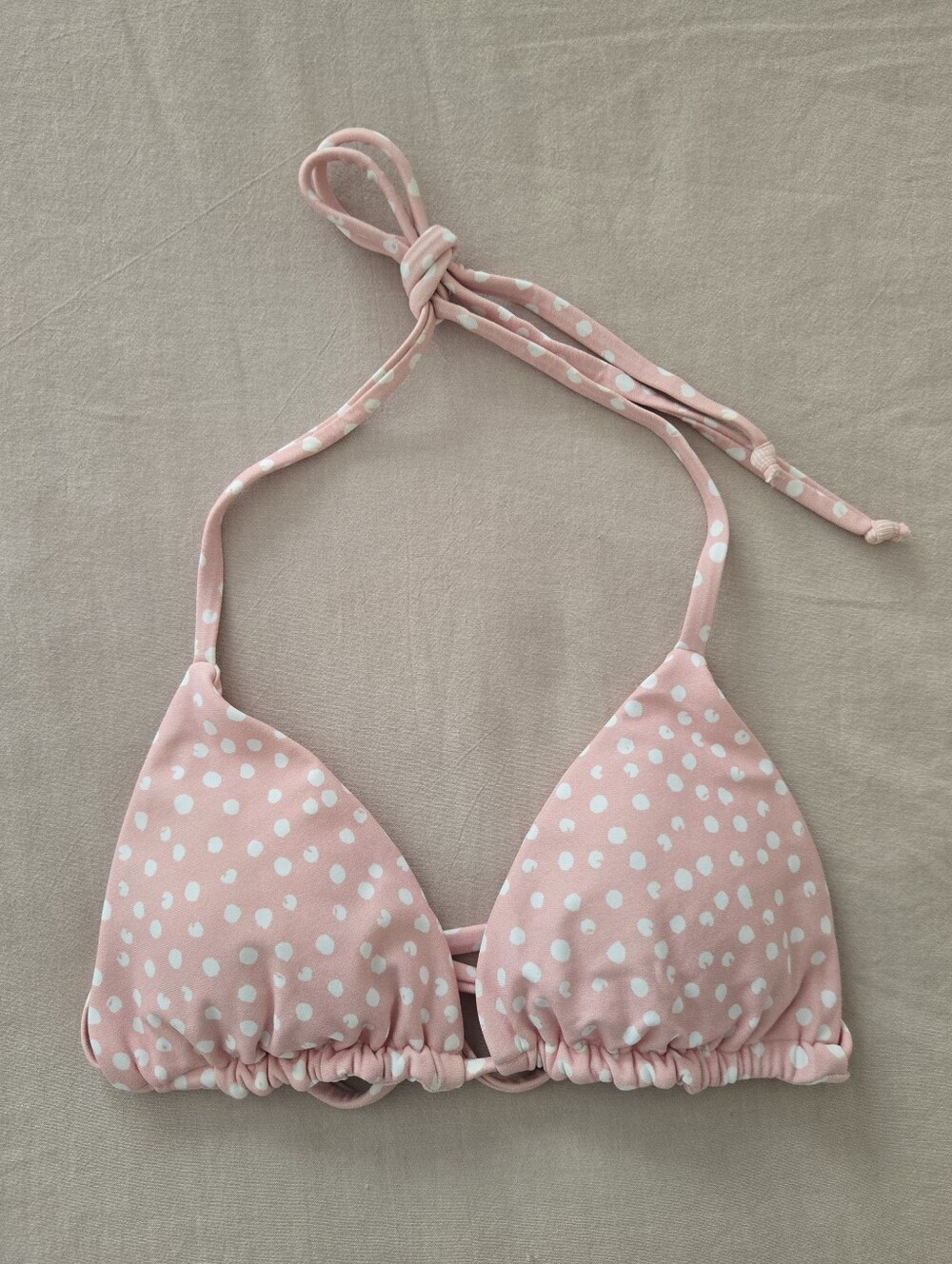 Midori Bikini Indah Triangle Halter Bikini Top in Nene (Pink), S